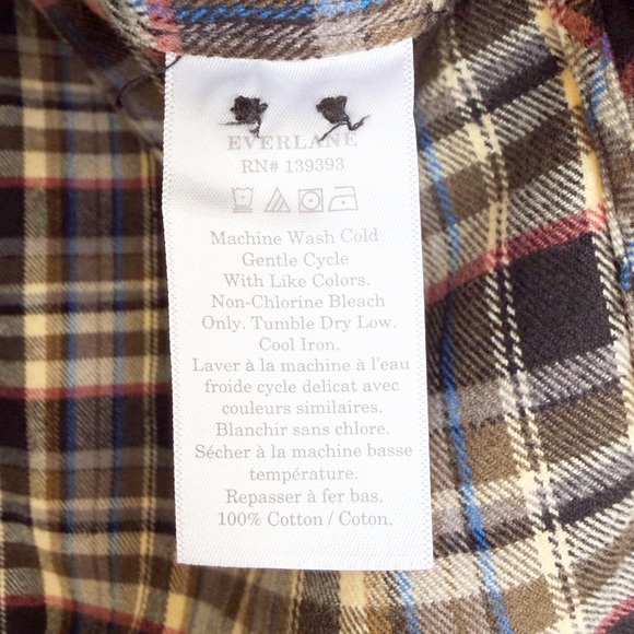 NWT EVERLANE The Boxy 100% Cotton Flannel Medium - Picture 6 of 9